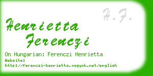 henrietta ferenczi business card